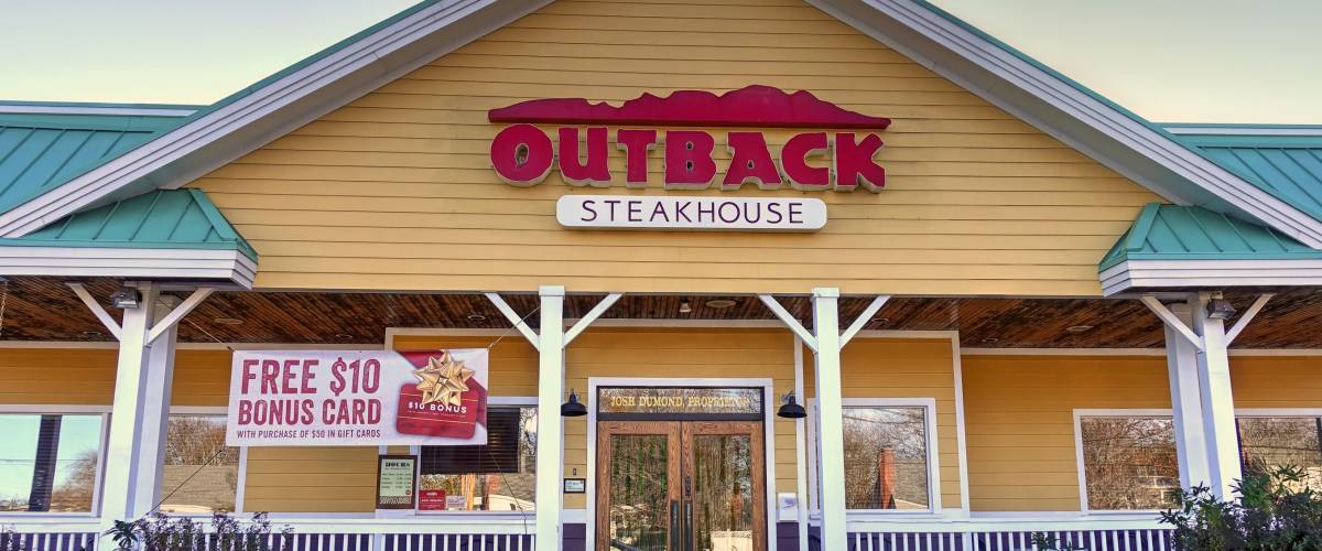 HDR image, Outback casual dining restaurant steakhouse - Peabody, Massachusetts USA - November 23, 2017