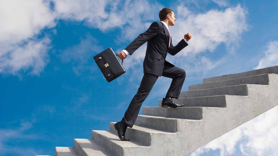 businessman on the stairs