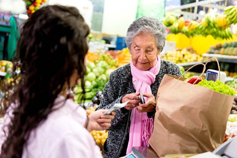 An elderly woman