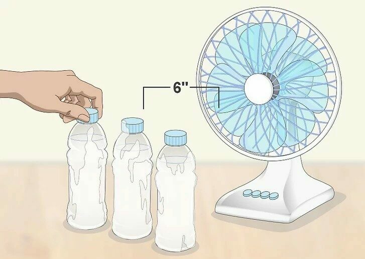 ice bottle and fan